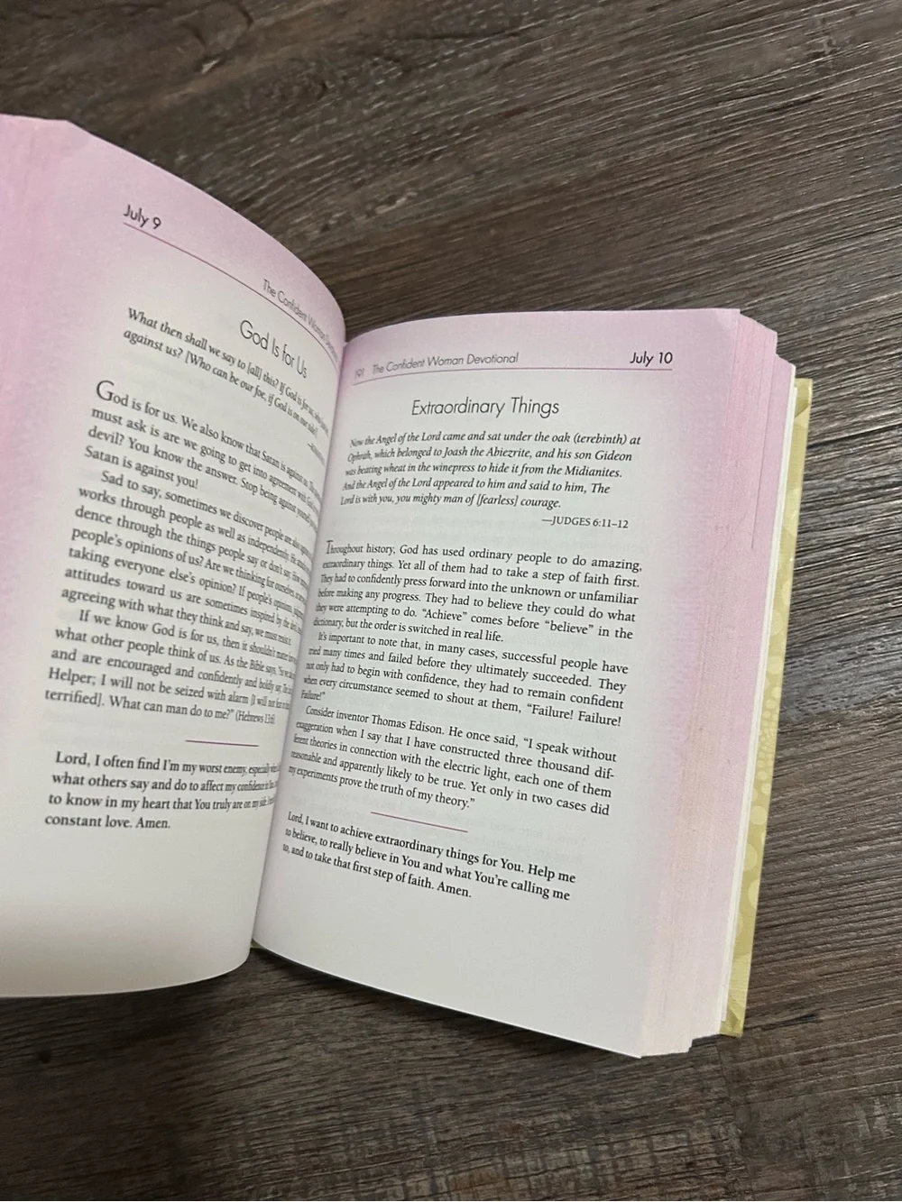 The Confident Woman Devotional - Beige with Pink Foil